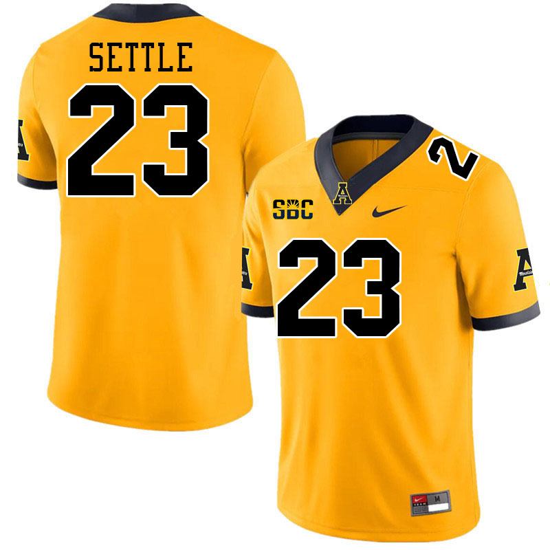 Appalachian State Mountaineers #23 John Settle College Football Jerseys-Gold